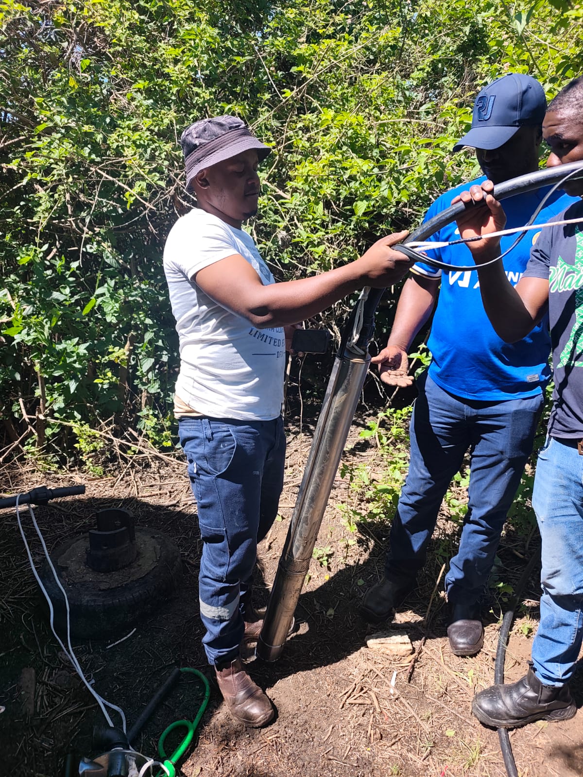 Marz crew responding on site, wiring a replacement pump