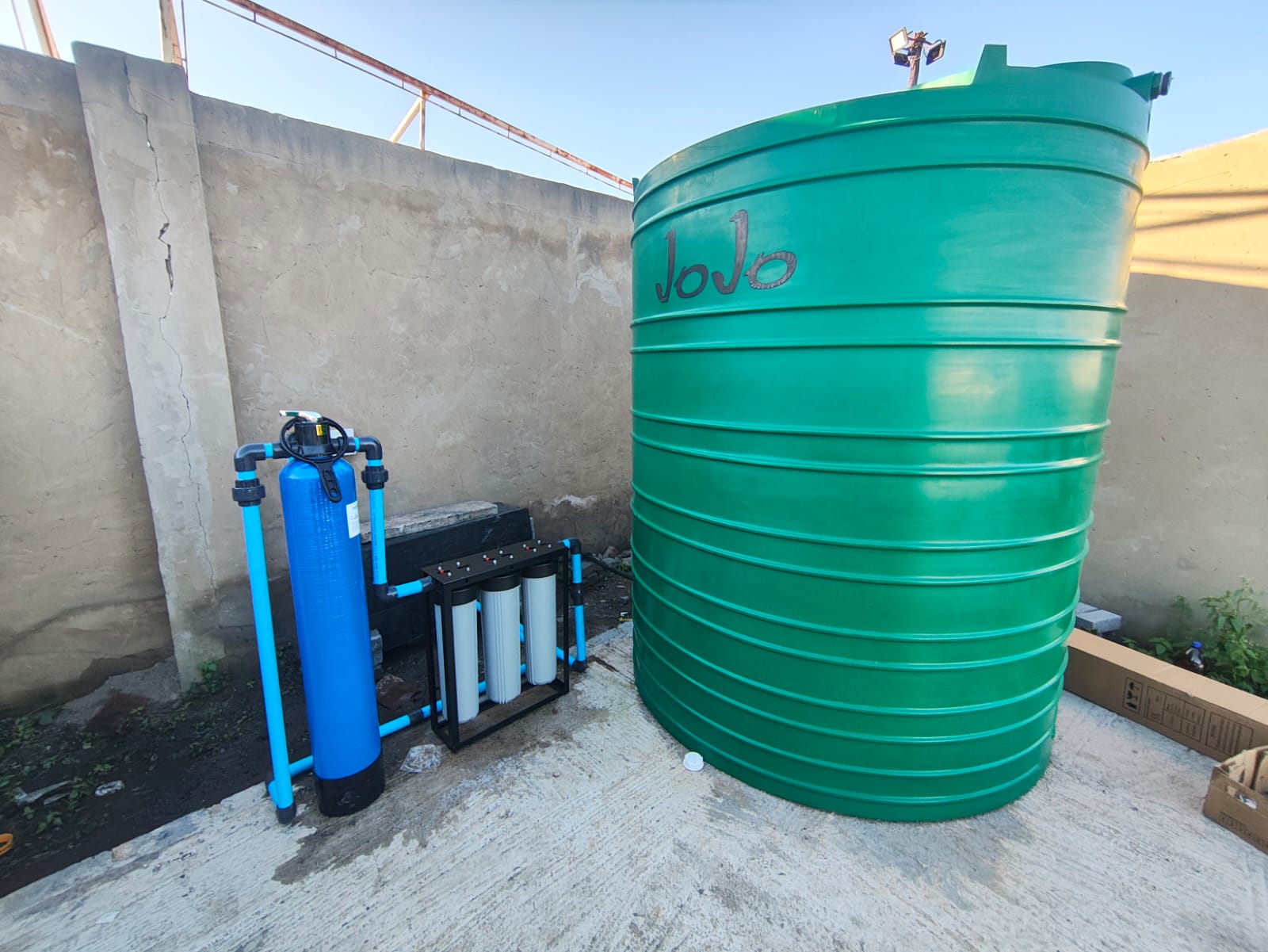 JoJo tank and borehole filtration installation in Pretoria
